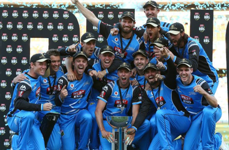 Adelaide Strikers celebrate their first Big Bash League title.