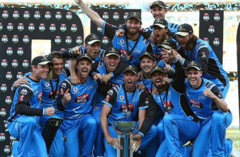 Adelaide Strikers celebrate their first Big Bash League title.