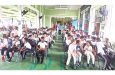 The large gathering of students at the GCC’s Mini
Zingers Cricket Programme (Sean Devers photo)