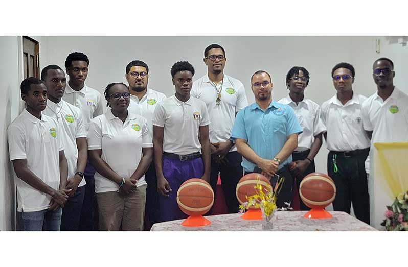 Students, officials and organisers at the launch of the league at Transport Sports Club on Friday