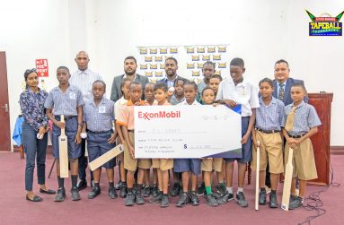 Students, teachers, along with organisers and sponsors at the launch of the inaugural Future Warriors Tapeball Tournament for Primary Schools
