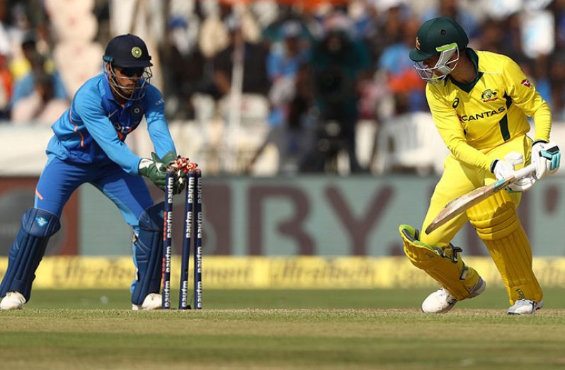 Peter Handscomb is stumped by MS Dhoni after misreading a Kuldeep Yadav delivery. (Getty Images)