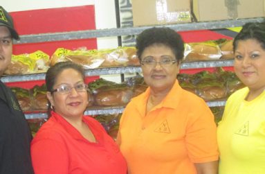 Norman Sue, Jr., Natasha, Dorothy (longest serving worker, with 25 years’ service) and Kim at the bakery.