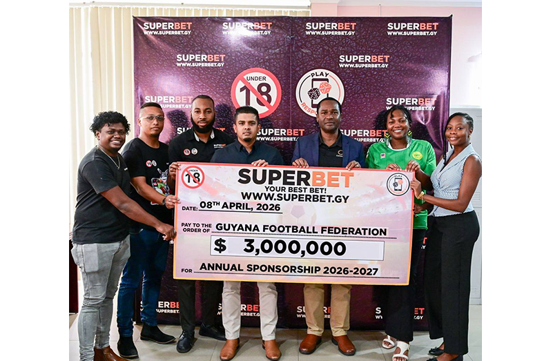The Guyana Football Federation (GFF) has bolstered its commercial ranks after signing a major one-year sponsorship deal worth G$3M with Superbet Guyana