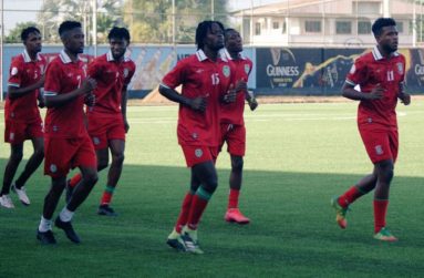 Suriname Senior Men’s National Team in training ahead of the CWCQ: (Photo by SVB media)