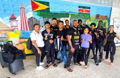 Suriname arrived in Guyana yesterday eager to make their debut in the Winfield Brathwaite Caribbean School boys and girls boxing tournament from tomorrow to Sunday