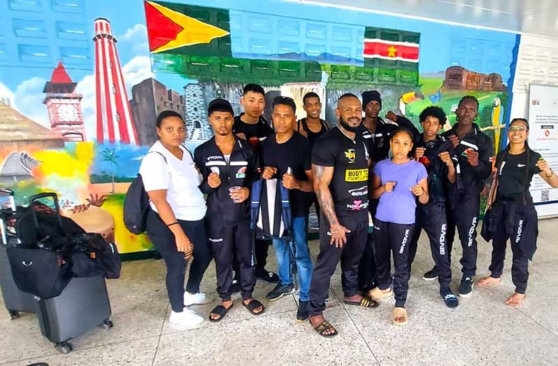 Suriname arrived in Guyana yesterday eager to make their debut in the Winfield Brathwaite Caribbean School boys and girls boxing tournament from tomorrow to Sunday