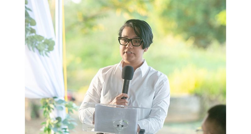 Susan Rodrigues Minister of Tourism, Industry and Commerce, Susan Rodrigues, delivering remarks at the launch of new tourism experiences on Thursday (Delano Williams photo)