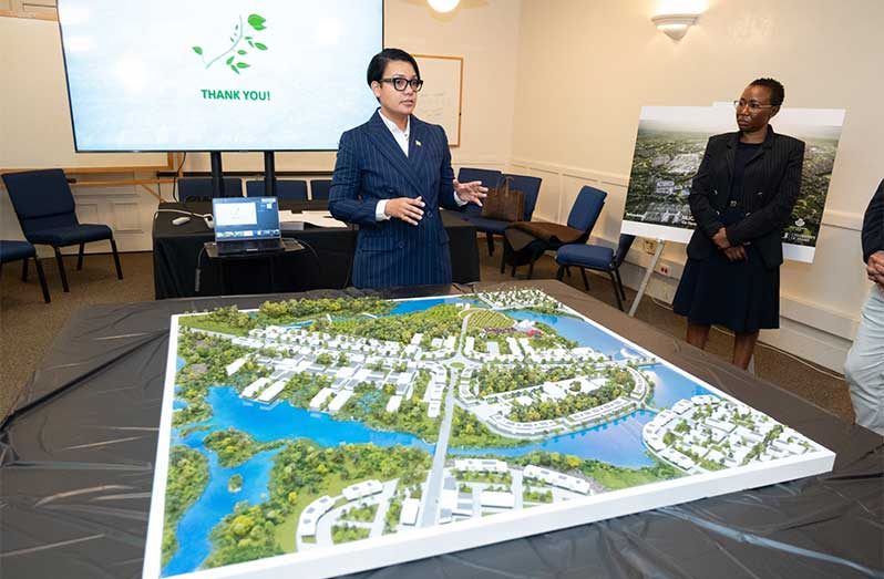 Minister within the Ministry of Housing and Water, Susan Rodrigues, presents Guyana’s ambitious plans for the construction of Silica City—​the nation's first fully sustainable and technologically advanced urban centre—​at the Berkeley Innovation Forum