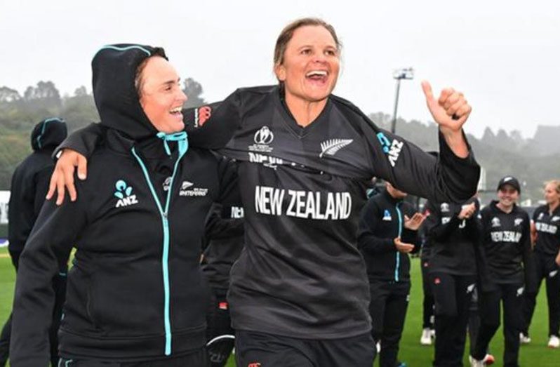 Suzie Bates (right) was playing on her home ground in Dunedin for the first time in international cricket