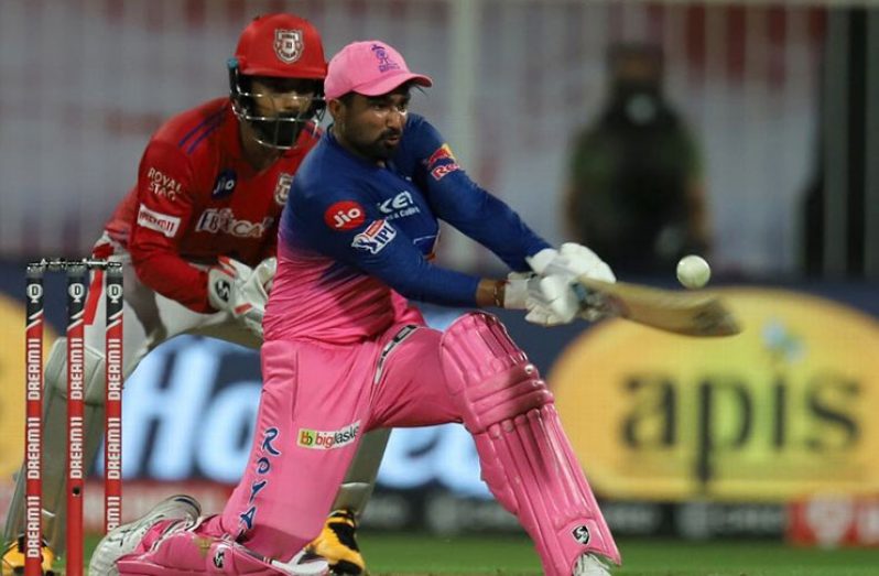 Rahul Tewatia smashed five sixes off Sheldon Cottrell.(IPL/Twitter)