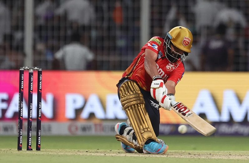 Prabhsimran Singh goes for the switch hit •Apr 26, 2025•Getty Images