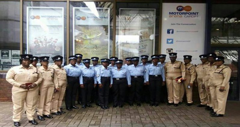The Guyana delegation of senior officers and several others prior to their march past on Sunday morning. (Photos Compliments of GPF Ranks in United Kingdom )