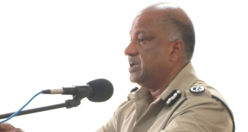 Police Commissioner (ag.) Seelall Persaud addressing the gathering on the issue of suicide