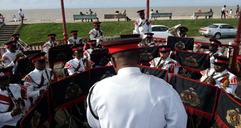 ACP Bovell conducting the band last week Sunday during the concert