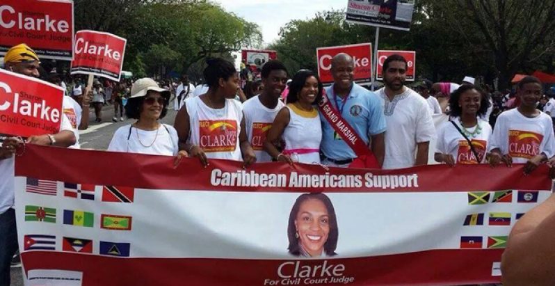 Clarke’s supporters reassuring her in New York just before the elections