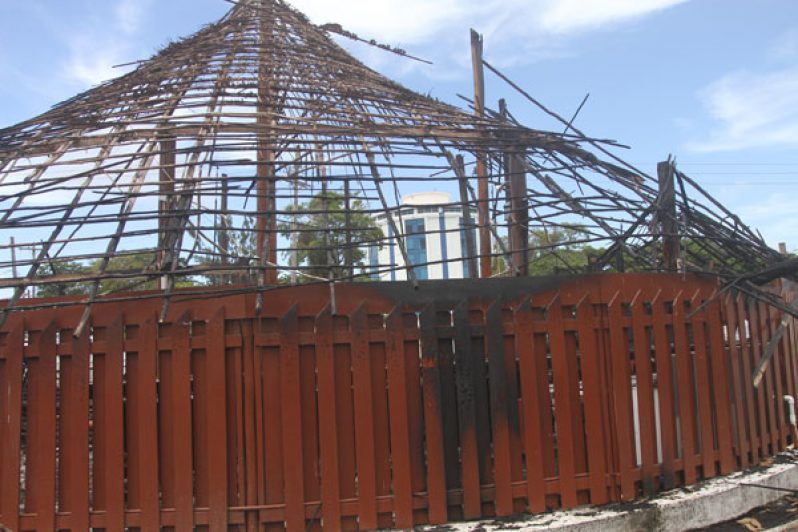 The rear of the Umana Yana after the fire