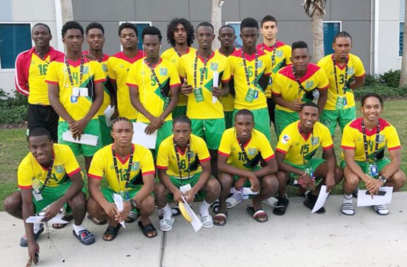 Some members of Guyana’s National U-20 team upon arrival in Florida for the CONCACAF U-20 Championships