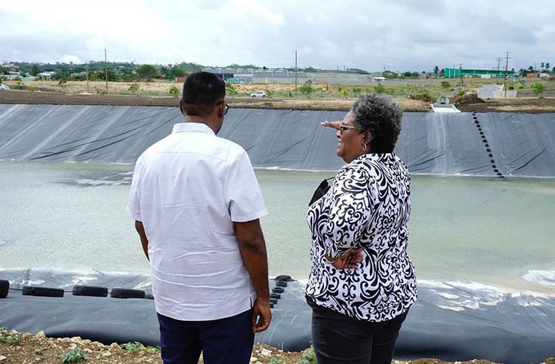 Prime Minister of Barbados, Ms. Mia Amor Mottley, and President Dr. Irfaan Ali visited the proposed area in Lears, St. Michael, where the Guyana-Barbados Food Terminal will be constructed