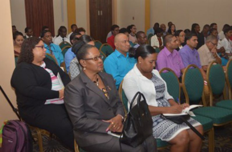 Education stakeholders and other attendees at the launch of Guyana Skills Development and Employability Project at the Pegasus Hotel