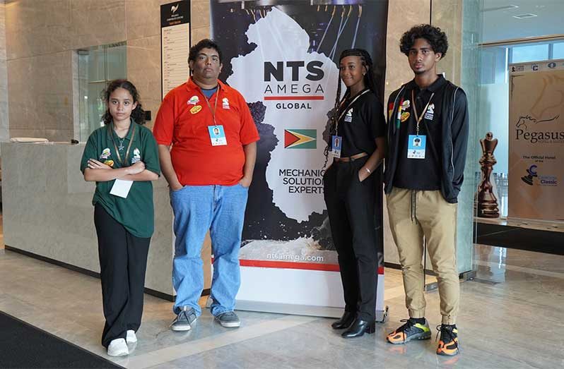 Guyana CARICOM Classic A team - (from left) Aditi Joshi, Taffin Khan, Ciel Clements and Kyle Couchman emerged victorious