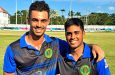 Tagenarine Chanderpaul (left) and Matthew Nandu shared in a century partnership yesterday to take Demerara into Saturday's final 