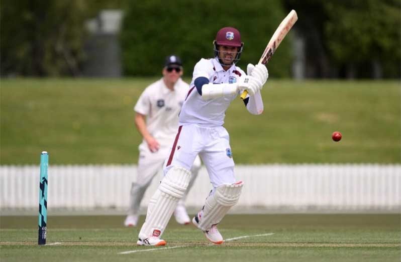 Tagenarine Chanderpaul on the go during his knock of 85 against a New Zealand XI on Wednesday (Photo courtesy CWI Media)