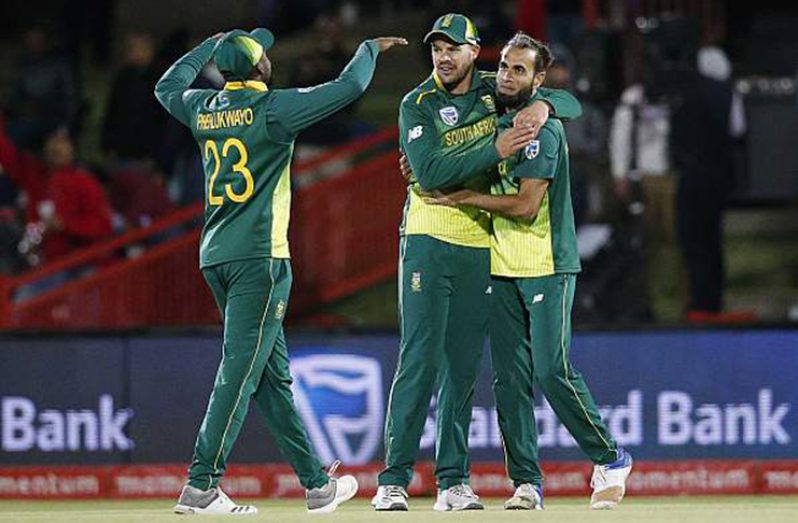 Imran Tahir claimed his first hat-trick and registered his second best figures in ODIs. (AFP photo)