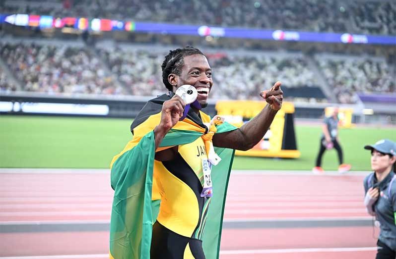Jamaica’s Tajay Gayle captured the silver medal with a season’s best leap of 8.34m on Wednesday at the World Athletics Championships