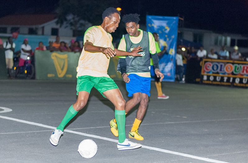 Part of the action on night four of the Colors/Guinness Greatest of the Streets football tournamen.