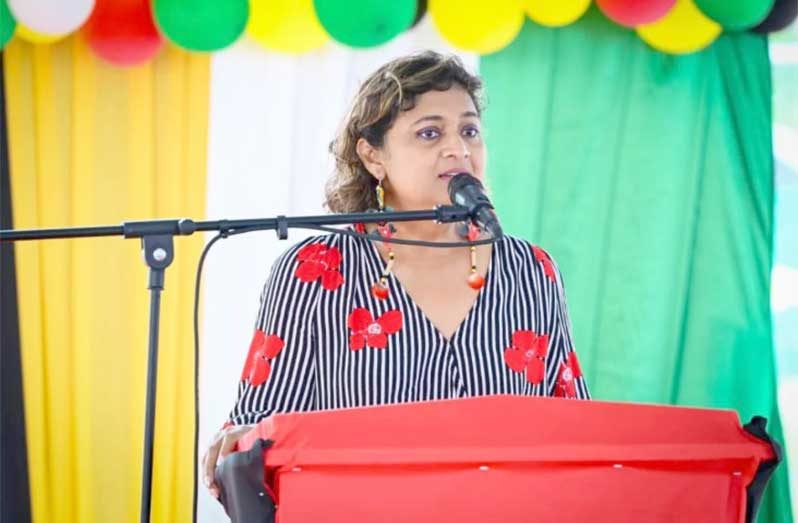 Minister of Education Priya Manickchand at the opening of the Waramuri Secondary School in Region One