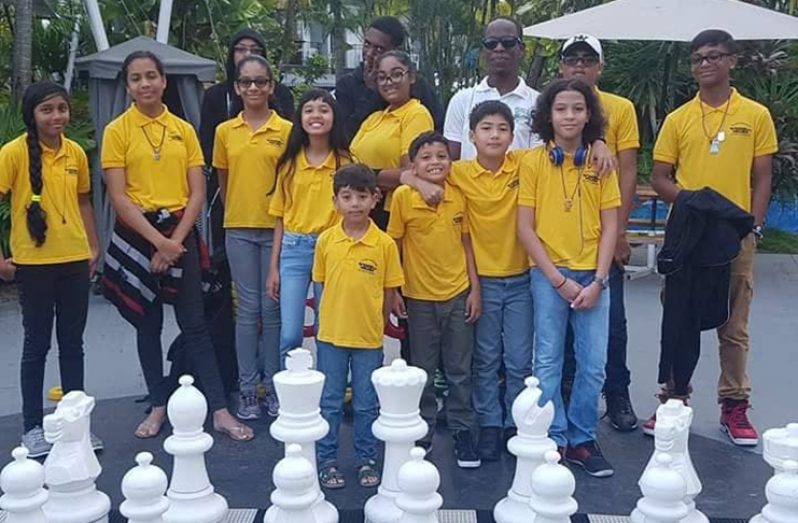 The national junior chess players who are currently competing in the CARIFTA Junior Chess Championship.