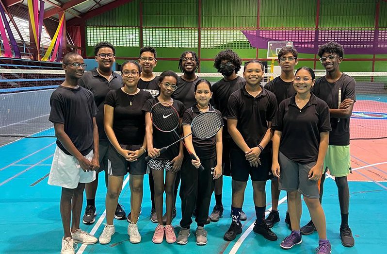 Guyana’s team to the CAREBACO Junior Badminton Tournament