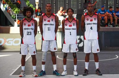 (L-R) Tyrese Fields, Chike Augustine, Ahkeel Boyd, and Moriba DeFreitas at FIBA AmeriCup 2024 in Puerto Rico