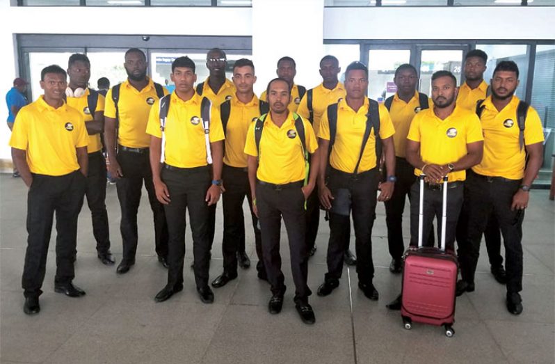 The Guyana Jaguars team prior to departure for round six of the PCL tournament