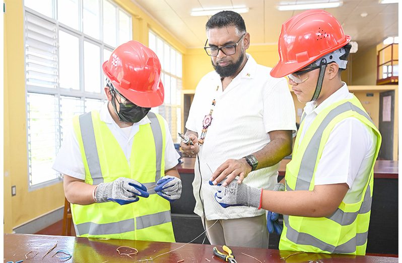 Underscoring the critical need for technically skilled workers in an ever-evolving economy, President, Dr Mohamed Irfaan Ali urged residents of Region Nine to embrace technical and vocational education as a pathway to sustainable employment and success