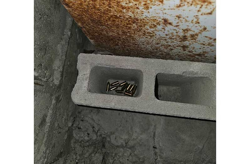 The ammunition was found when police ranks searched an unoccupied wooden stall at the tarmac