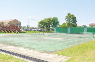 The current tennis courts at the National Racquet Centre. (Delano Williams photo)