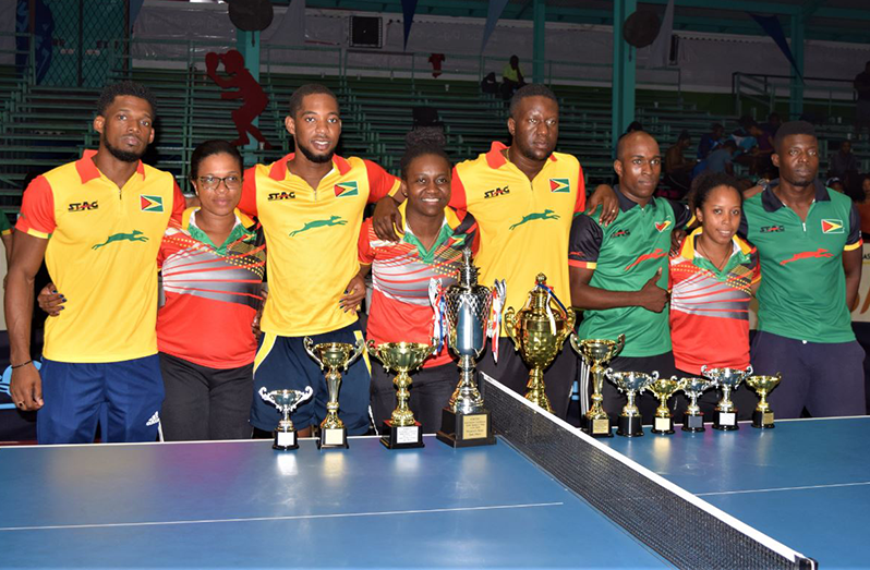 Guyana finished 2nd overall at the 61st Senior Caribbean Table Tennis Championships. (Photo: Akeem Greene)