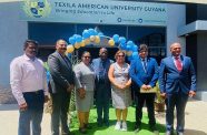 Minister of Education Priya Manickchand along with Director of GOAL Professor Jacob Opadeyi; Regional Chairperson Vilma De Silva; Dean of the College of Medicine at TAU Dr. Dheeraj Bansal; and Registrar of TAU Dr. Ajay Kumar Singh Rajput