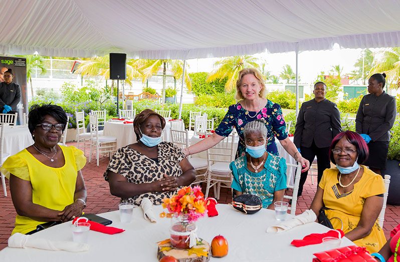 US Ambassador to Guyana, Sarah-Ann Lynch recently hosted 50 Guyanese senior citizens at her residence for a Thanksgiving luncheon, sponsored by AMCHAM Guyana