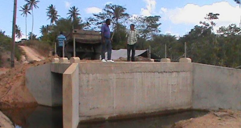 The concrete bridge under construction at Haimaruni, in Moruca