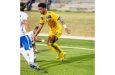 Thierry Gale of Barbados (right) opened the scoring against Saint Lucia.