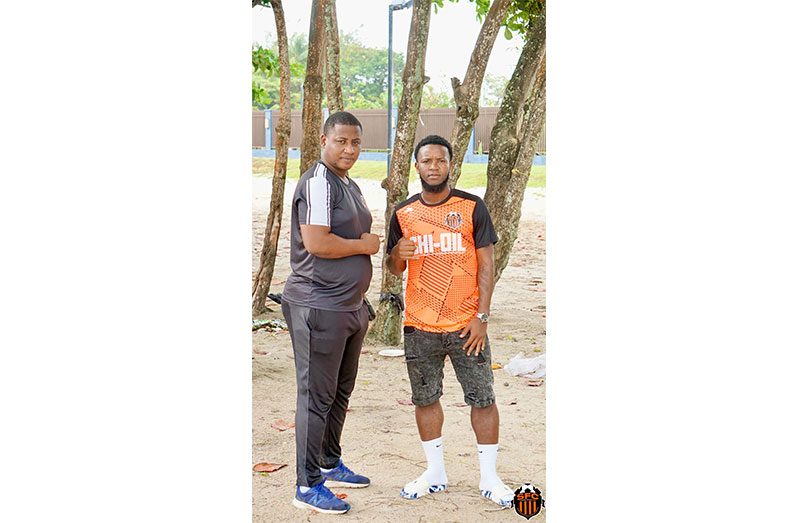 Slingerz FC Coach, Alex Thomas and Kemar Beckford