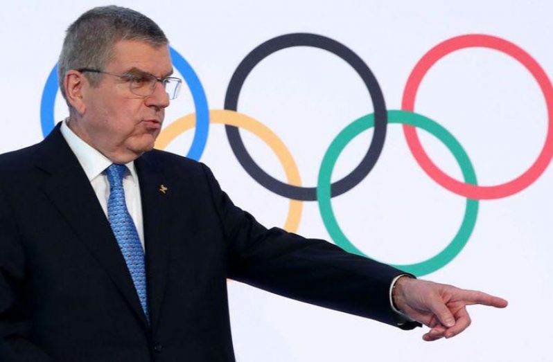 Thomas Bach, president of the IOC attends a news conference after an Executive Board meeting in Lausanne, Switzerland, yesterday. (REUTERS/Denis Balibouse)