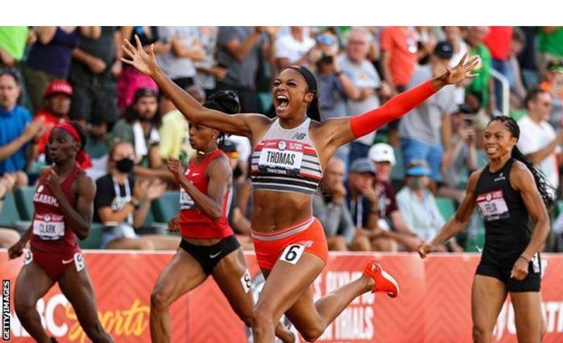 Gabrielle Thomas won the US 200m trials to reach her first Olympics, while Allyson Felix (right) has qualified for her fifth Games in the 400m.