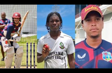 From left: Tagenarine Chanderpaul, Isai Thorne and Nial Smith