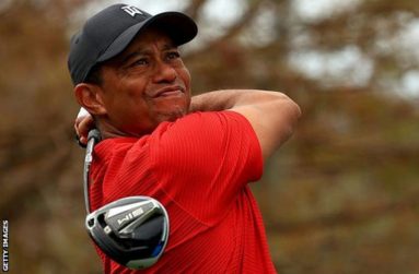 Tiger Woods pictured at his last tournament, the PNC Championship in December.