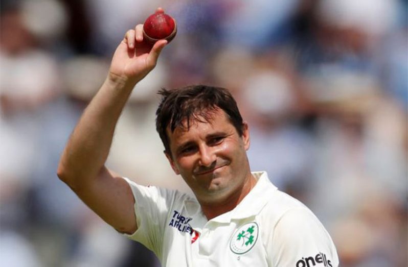ENGLAND 1st innings
R. Burns c Wilson b Murtagh    6
J. Roy c Stirling b Murtagh      5
J. Denly lbw b Adair         23
J. Root (c) lbw b Adair       2
J. Bairstow b Murtagh                     0
M. Ali c Wilson b Murtagh         0
C. Woakes lbw b Murtagh         0
S. Curran c McCollum b Rankin     18
S. Broad c Wilson b Rankin    3
O. Stone b Adair              19
M. Leach not out             1
Extras: (lb-5, nb-2, w-1)   8
Total: (all out, 23.4 overs) 85
Bowling: T. Murtagh 9-2-13-5, M. Adair 7.4-1-32-3, S. Thompson 4-1-30-0, W. Rankin 3-1-5-2.		
IRELAND 1st innings
W. Porterfield (c) c Leach b Curran            14
J. McCollum b Curran          19
A. Balbirnie b Stone          55
P. Stirling lbw b Broad      36
K. O'Brien not out       28
G. Wilson c Root b Stone      0
S. Thompson b Broad            0
M. Adair b Curran           3
A. McBrine b Broad     11
T. Murtagh c Burns b Stone                  16
W. Rankin b Ali    7
Extras: (b-10, lb-6, w-2)    18
Total:  (all out, 58.2 overs) 207
Bowling: S. Broad 19-5-60-3, C. Woakes 10-2-34-0, O. Stone 12-3-29-3, S. Curran 10-3-28-3, M. Leach 3-0-26-0, M. Ali	4.2-1-14-1,
