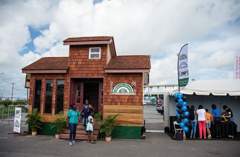 One of the prototype mini-houses made by Woods Direct, one of the companies that TILT-UP Technology approached at the expo (Samuel Maughn photo)